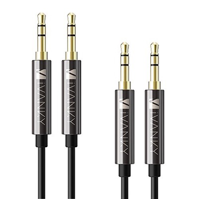 AUX Cable iVanky Aux Cord [2-Pack, 4ft - Copper Shell, Hi-Fi Sound] 3.5mm Audio Cable/Headphone Cable/Auxiliary Cable for Car/Home Stereo, iPhone, iPod, iPad, Echo Dot, Sony, Beats & More - Black, Amazon, США
