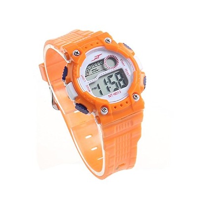 Tonsee Mens Boy Date Alarm Stopwatch Sports LED Digital Rubber Wrist Watch(Orange), Amazon, 
