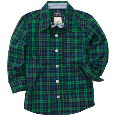 BUTTON-FRONT PLAID SHIRT, OshKosh, 