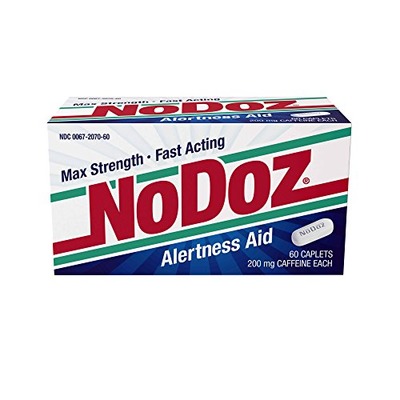 NoDoz Max Strength-Fast Acting Alertness Aid 60 caplets - 200mg Caffeine each , Amazon, 