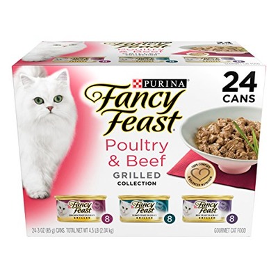Purina Fancy Feast Grilled Poultry & Beef Collection Cat Food - (24) 3 oz. Cans, Amazon, 