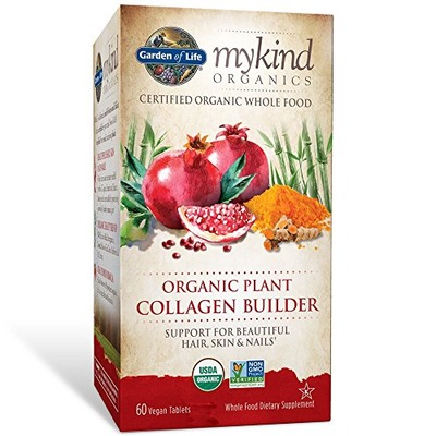 Garden of Life mykind Organic Plant Collagen Builder - Vegan Collagen Builder for Hair, Skin and Nail Health, 60 Tablets, Amazon, 