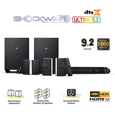 Nakamichi Shockwafe Ultra 9.2Ch DTS:X 1000W 45-Inch Sound Bar System with Dual 10, Amazon, 