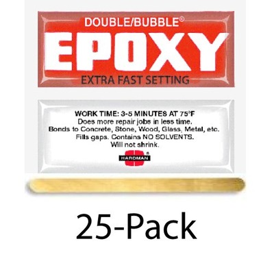 Hardman Double Bubble Red Extra Fast Epoxy (3-5 minutes), 25 Packs, Amazon, 