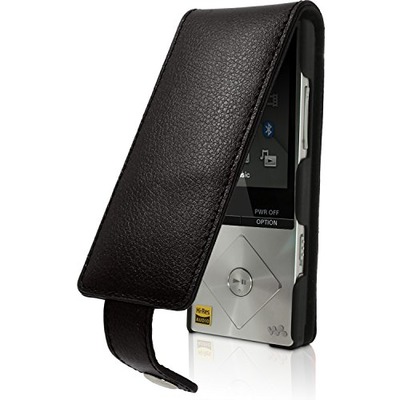 iGadgitz Black Leather Flip Case Cover for Sony Walkman NWZ-A15 NWZ-A17 NW-A25 NW-A27 8GB 16GB 32GB & 64GB with Detachable Carabiner + Belt Loop + Magnetic Closure + Screen Protector, Amazon, 
