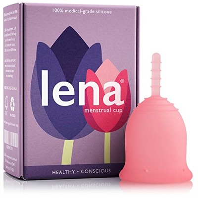 LENA Menstrual Cup - Made in USA - Tampon and Pad Alternative - Feminine Hygiene Protection - Small - Pink, Amazon, 