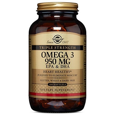 Solgar Triple Strength Omega-3 Supplement, 950 mg, 100 Count, Amazon, 