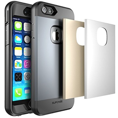 iPhone 6s Case, SUPCASE Apple iPhone 6 Case Water Resist Full-body Protection Heavy Duty Case with Built-in Screen Protector and 3 Interchangeable Covers (Space Gray/Silver/Gold), Dual Layer Design / Impact Resistant Bumper, Amazon, 