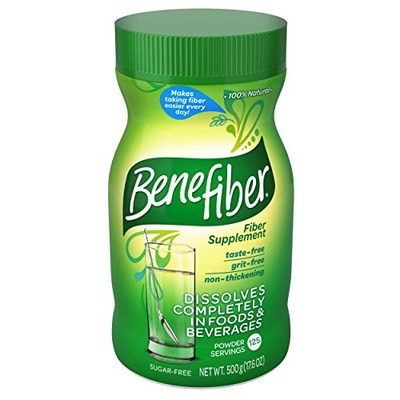 Benefiber Daily Prebiotic Dietary Fiber Supplement Powder for Digestive Health, 100% Natural, Clear and Taste-Free, 125 servings/17.6 ounces, Amazon, 