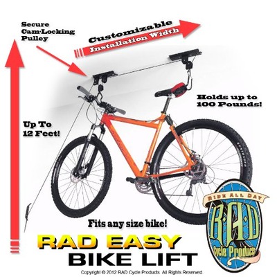 RAD Cycle Products Heavy Duty Bike Lift Hoist For Garage Storage 100lb Capacity Mountain Bicycle Hoist, Amazon, 
