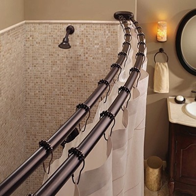 Bennington Adjustable Double Curved Shower Curtain Rod, Oil Rubbed Bronze, Amazon, 
