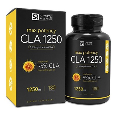 Max Potency CLA 1250 (180 Softgels) with 95% active Conjugated Linoleic Acid ~ Natural Weight loss Supplement for Men and Women ~ Made in USA, Amazon, 