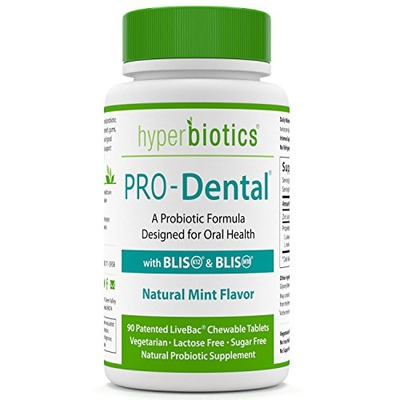 PRO-Dental: Probiotics for Oral & Dental Health - Targets Bad Breath at its Source - Top Oral Probiotic Strains Including S. salivarius BLIS K12 & BLIS M18 - Sugar Free (Chewable) - 90 Day Supply, Amazon, 