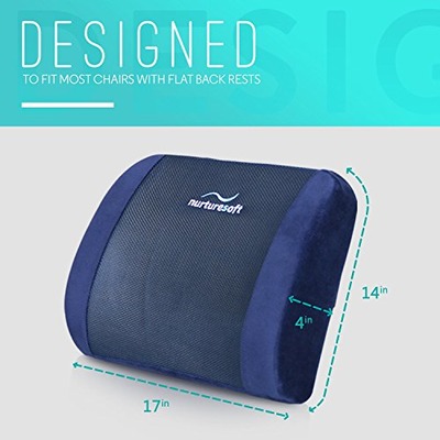 NurtureSoft 2-in-1 Orthopedic Lumbar Support Back Cushion Pillow for Office Chair and Car Seat | 100% 