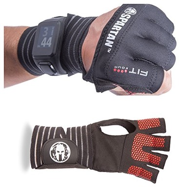 Spartan Race OCR Slit Grip Gloves by Fit Four | Obstacle Course Racing & Mud Run Hand Protection | Wrist Support With Slit for Fitness Watch (Black/Red, Small), Amazon, 