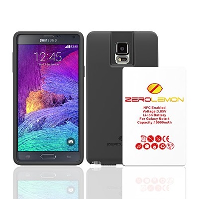 ZEROLEMON Samsung Galaxy Note 4 Extended Battery, Samsung Galaxy Note 4 10000mAh Tricell Extended Battery + Black Extended TPU Protection Case (Fits All Versions of Galaxy Note 4) - Black, Amazon, 