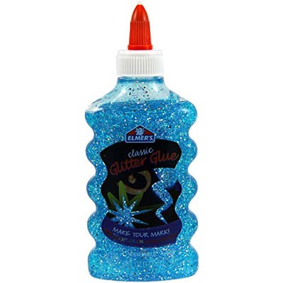 Elmer's Liquid Glitter Glue, Washable, Blue, 6 Ounces, 1 Count - Great For Making Slime, Amazon, 