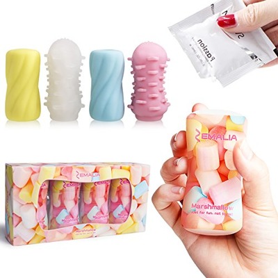ZEMALIA Gill Male Masturbators Vagina Pocket for Male Masturbation with Marshmallow Design(Set of 4), Amazon, 
