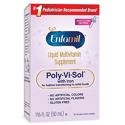 Enfamil Poly-Vi-Sol with Iron Multivitamin Supplement Drops for Infants and Toddlers, 50 mL dropper bottle, Amazon, 