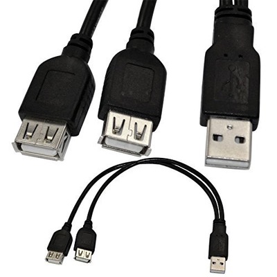 HIGHROCK USB 2.0 A Male plug to 2 dual USB A Female jack Y splitter Hub adapter Cable, Amazon, 
