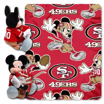 NFL San Francisco 49ers Mickey Mouse Pillow with Fleece Throw Blanket Set, Amazon, США