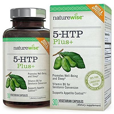 NatureWise 5-HTP Plus+ 200mg, Advanced Time Release, Supports Appetite Suppression & Natural Weight Loss, Mood Enhancement, Sleep Aid, Non-GMO, Gluten Free, 60 Vegetarian DRCaps., Amazon, 