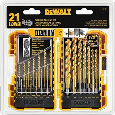 DEWALT DW1361 Titanium Pilot Point Drill Bit Set, 21-Piece, Amazon, США