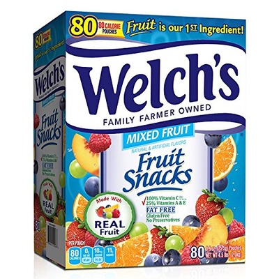 Welch's Fruit Snacks, Mixed, 80 counts, 4.5 Pounds, Amazon, 