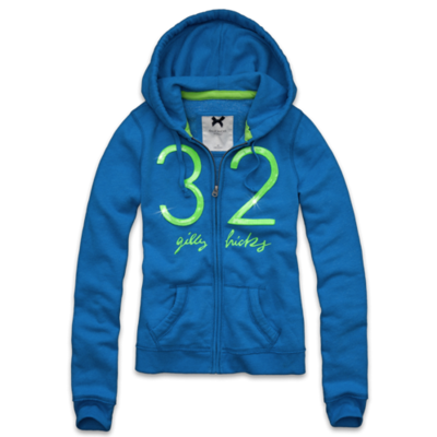 Sequin Logo Full-Zip Hoodie, GillyHicks, США