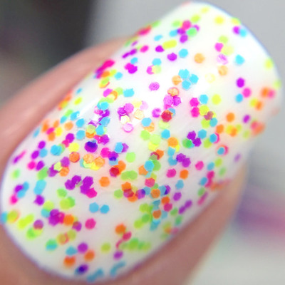 Confetti Pop- Polka Dot-NEON-Custom-Blended Indie Glitter Nail Polish / Lacquer, Etsy, 