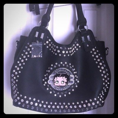 Black Betty Boop bag with studs and rhinestones  , Poshmark, 