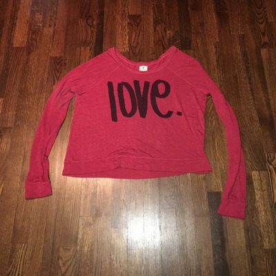 LOVE. red cropped sweater, Poshmark, 