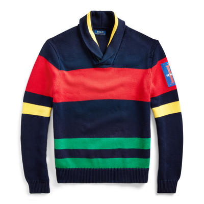 Striped Cotton Shawl Sweater, RalphLauren, 