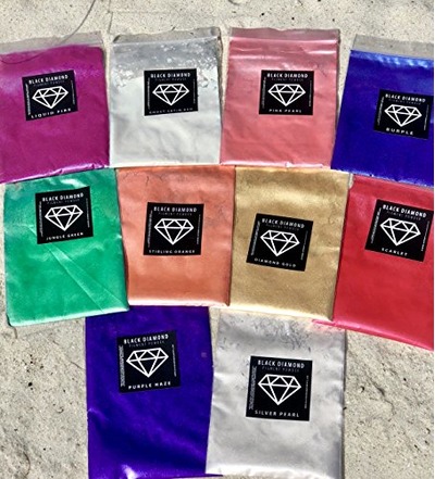 3/10 (10 COLORS) Mica Powder PURE, 2TONE series variety pigment packs (Epoxy,Paint,Color,Art) Black Diamond Pigments by CCS, Amazon, 