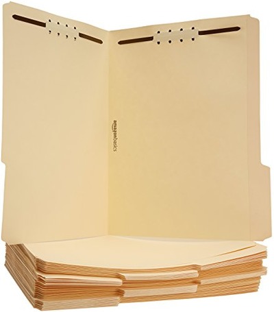 AmazonBasics Manila File Folders with Fasteners - Letter Size, 50-Pack, Amazon, 