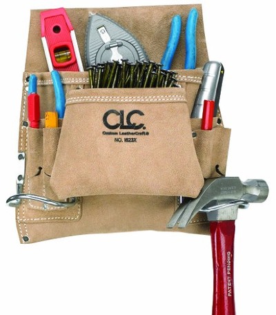 CLC Custom Leathercraft I823X Suede Carpenter's Nail And Tool Bag, 8 Pocket, Amazon, 