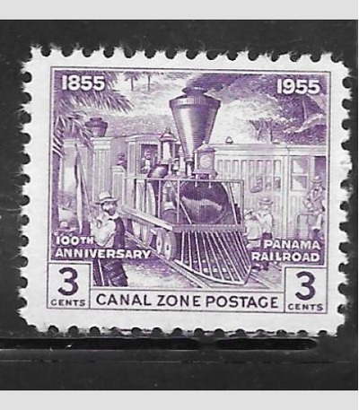 Canal Zone 147: 3c Panama Railroad Centennial, single, MLH, VF, HipStamp, 