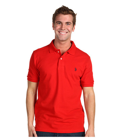 U.S. POLO ASSN. Solid Cotton Pique Polo with Small Pony, 6pm, 