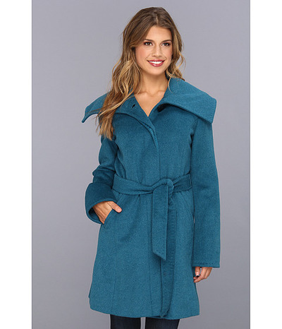 Ellen Tracy Belted Trench w/Fly Front and Wing Collar, 6pm, 