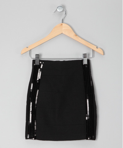 Black Sequin Skirt, Zulily, 
