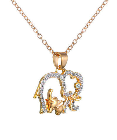 Swarovski Crystal & Two-Tone Elephant Pendant Necklace, Zulily, 