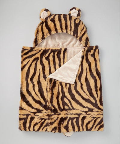 30'' x 30'' Taupe Tiger Hooded Blanket, Zulily, 