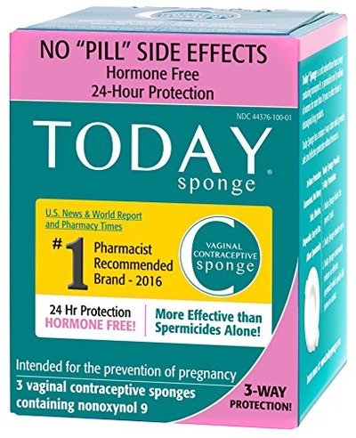 Today Sponge Vaginal Birth Control, Green, 3 Count, Amazon, 