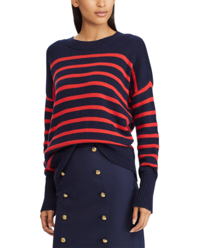 Striped Cotton-Blend Sweater, RalphLauren, 