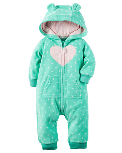 Baby Girl Hooded Fleece Jumpsuit | Carters.com, Carters, 