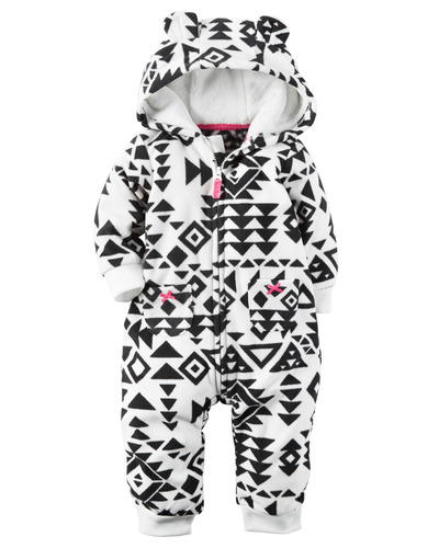 Baby Girl Hooded Fleece Jumpsuit | Carters.com, Carters, 