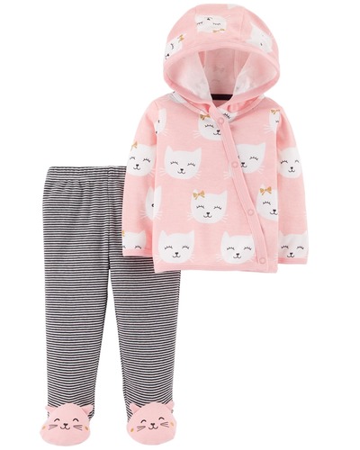 Baby Girl 2-Piece Side-Snap Cardigan & Footed Pant Set | Carters.com, Carters, 