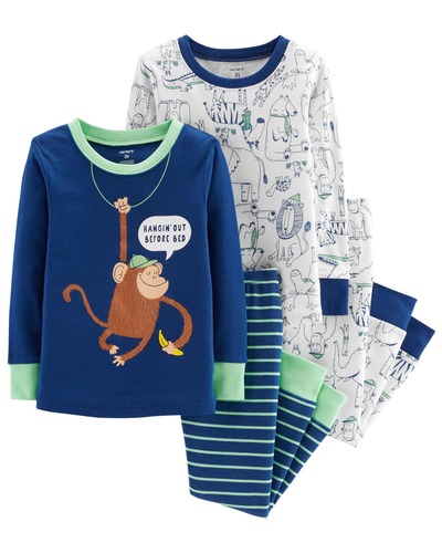 4-Piece Monkey Snug Fit Cotton PJs | Carters.com, Carters, 