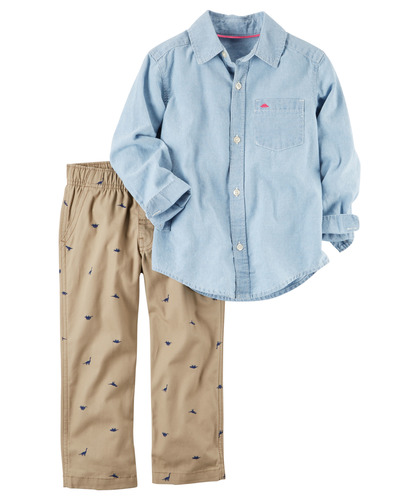 Toddler Boy 2-Piece Chambray Button-Front & Canvas Pant Set | Carters.com, Carters, 