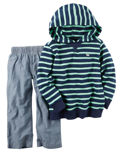 2-Piece French Terry Hoodie & Chambray Pant Set | Carters.com, Carters, 